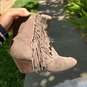 Barely Used Fringe Ankle Boots